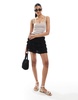 Bershka shaping square neck cami top in taupe