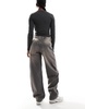 Bershka baggy balloon leg jeans in gray wash
