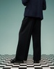 ASOS DESIGN smart baggy fit pants with front pleats in black