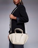 River Island leather tote bag in cream