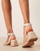 ASOS DESIGN Wide Fit Hopefully block heeled mid sandals in clear and natural