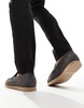 ASOS DESIGN boat shoes in gray suede with natural sole