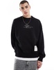 Bershka sweatshirt with feather graphic in black