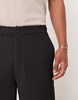 Bershka wide leg plisse pants in black - part of a set
