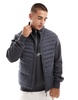 Jack & Jones packable padded vest in dark gray