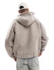 Jack & Jones hooded wool mix bomber jacket in gray