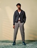 ASOS DESIGN relaxed knit button up cardigan in charcoal with contrast seams