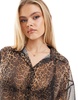 ASOS DESIGN chiffon blouse in leopard print