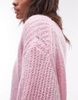ARKET rich wool knit sweater with mohair in pink