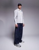 ASOS DESIGN oversized scuba shacket in heather gray