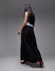 Topshop technical fabric full maxi skirt in black