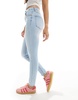 Bershka high waist skinny jeans in light wash blue