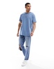 Brave Soul oversized T-shirt in coronet blue