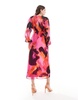ASOS DESIGN sheer knot front midi dress in abstract pink print