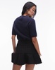 & Other Stories mini skirt with fluted hem in black pane check