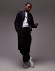 ARKET zip front minimal workwear jacket with collar in navy