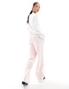Bershka wide leg sweatpants in pale pink