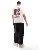 ASOS DESIGN oversized t-shirt off white with varsity back print