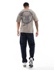 ADPT oversized T-shirt with bee back print in brown