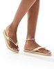 Havaianas brazil logo flip flops in buttercream