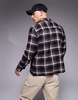 ASOS DESIGN boxy regular shirt in black and red check
