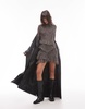 Topshop placement frill tea dress in chocolate spot
