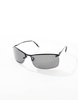 AIRE vega metal rectangle sunglasses in black