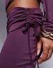 ASOS DESIGN soft handle fold over waist fishtail maxi skirt with side ruching in burgundy