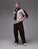 Topman oversized fit smart ribbed T-shirt in stone