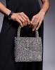 River Island beaded grab bag in silver