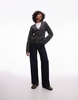 ARKET textured yarn wool cardigan with v-neck and front pockets in dark gray