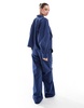 ASOS DESIGN low rise relaxed pants in blue stripe - part of a set