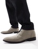 ASOS DESIGN lace-up chukka boots in gray