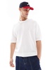 Bershka knit textured t-shirt in white