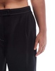 ASOS DESIGN Curve tailored wide leg pants with contrast stitch detail in black
