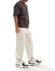 Bershka straight leg cargo in light gray