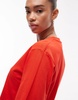 ARKET heavyweight 3/4 sleeve T-shirt in red