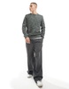 Brave Soul chunky knit crew neck sweater in green heather