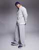 ASOS DESIGN oversized quarter zip fleece sweatshirt in light gray