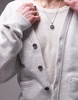 ARKET midweight terry cardigan with v-neck in light gray