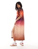 ASOS DESIGN satin oversized midi tshirt dress in ombre print