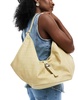 Stradivarius shoulder bag in buttermilk faux croc