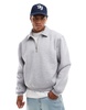 ASOS DESIGN boxy quarter zip rugby sweatshirt in gray