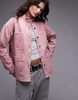 ARKET cord overshirt with utility pockets in pink