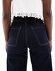 Bershka high waisted pocket detail jeans in indigo