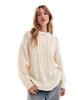 Brave Soul oversized cable knit sweater in oatmeal