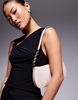 ASOS DESIGN shoulder bag with chain link strap detail in stone
