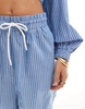 ONLY tie waist shorts in blue & white stripe - part of a set