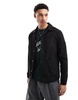 Brave Soul button through jacket with collar in black