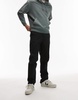 Topman slim chino pants in black